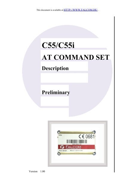 C55/C55i AT COMMAND SET Description Preliminary - Falcom