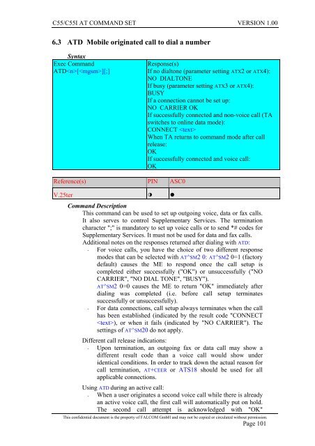 C55/C55i AT COMMAND SET Description Preliminary - Falcom