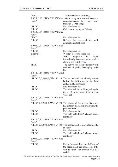 C55/C55i AT COMMAND SET Description Preliminary - Falcom