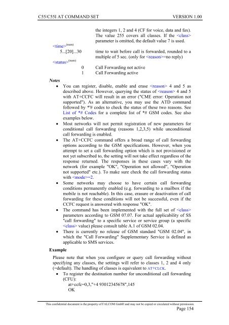 C55/C55i AT COMMAND SET Description Preliminary - Falcom