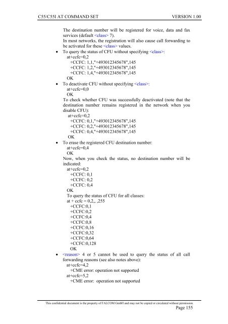 C55/C55i AT COMMAND SET Description Preliminary - Falcom