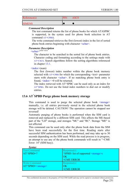 C55/C55i AT COMMAND SET Description Preliminary - Falcom