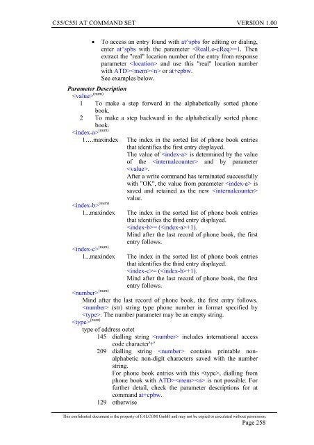 C55/C55i AT COMMAND SET Description Preliminary - Falcom