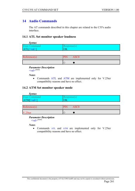 C55/C55i AT COMMAND SET Description Preliminary - Falcom