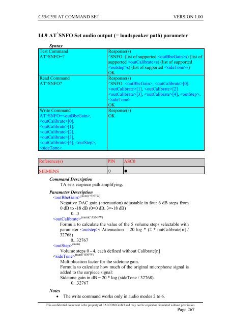 C55/C55i AT COMMAND SET Description Preliminary - Falcom