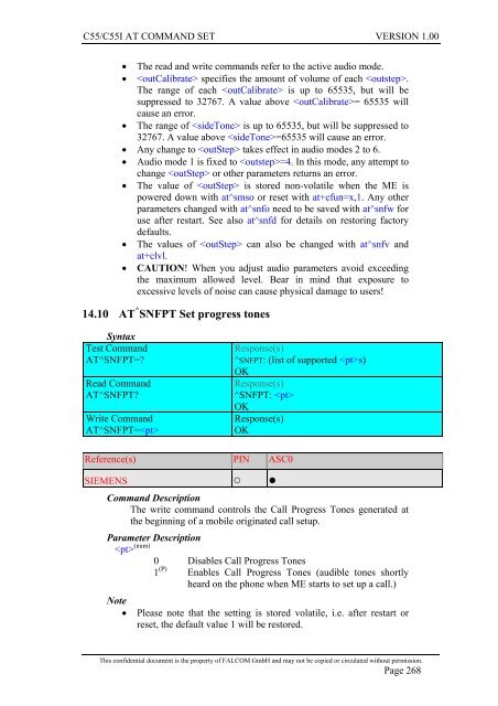 C55/C55i AT COMMAND SET Description Preliminary - Falcom