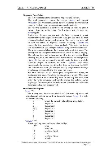 C55/C55i AT COMMAND SET Description Preliminary - Falcom