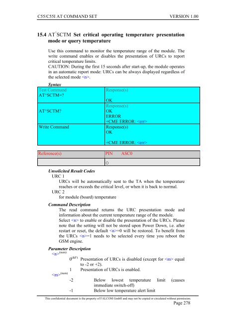 C55/C55i AT COMMAND SET Description Preliminary - Falcom