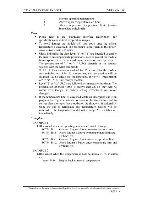 C55/C55i AT COMMAND SET Description Preliminary - Falcom