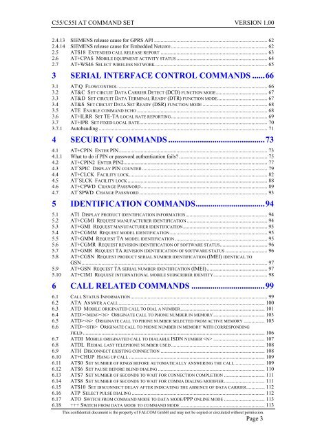 C55/C55i AT COMMAND SET Description Preliminary - Falcom