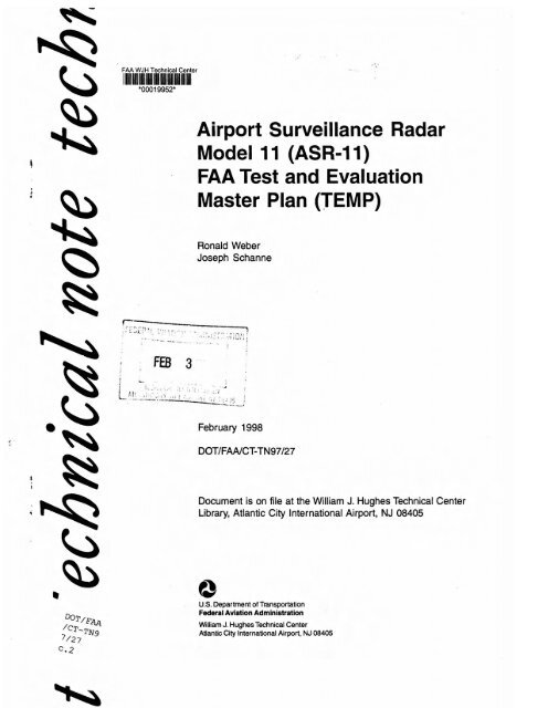 Airport Surveillance Radar Model 11 (ASR-11) FAA Test and ...