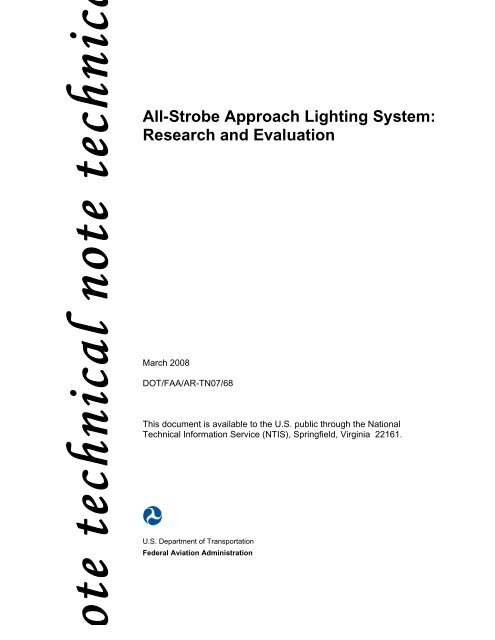 All-Strobe Approach Lighting System, Research and Evaluation - FAA