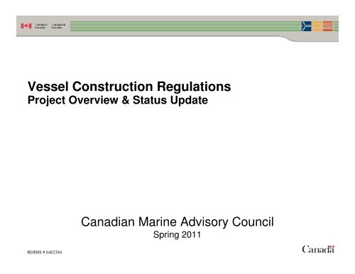 Vessel Construction Regulations - Services maritimes en direct