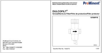 Bedienungsanleitung Dulcofilt Typ 94 - Dulcopur