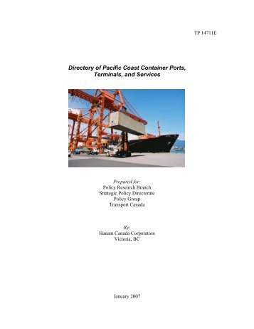 Directory of Pacific Coast Container Ports, Terminals, and Services