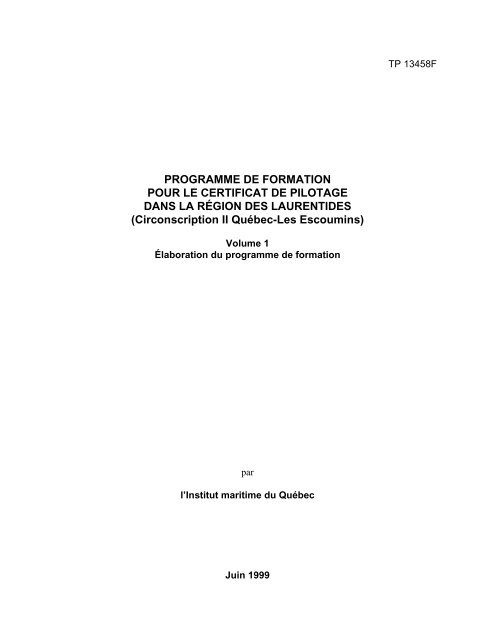 Circonscription II QuÃ©bec-Les Escoumins - Transports Canada