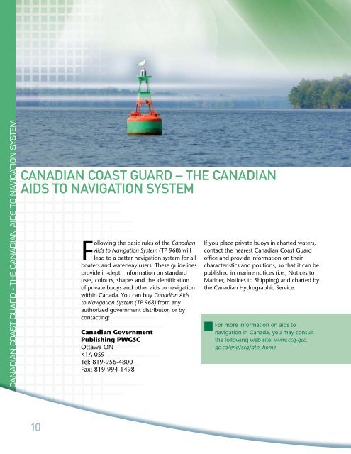 A Guide to Private Buoys - Transports Canada