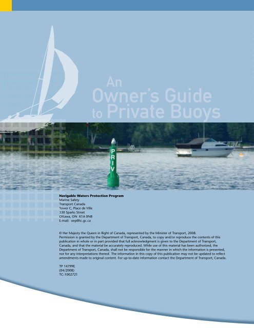 A Guide to Private Buoys - Transports Canada