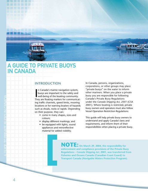 A Guide to Private Buoys - Transports Canada