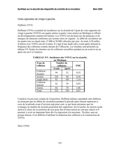 SynthÃ¨se sur la sÃ©curitÃ© des dispositifs de contrÃ´le de la circulation