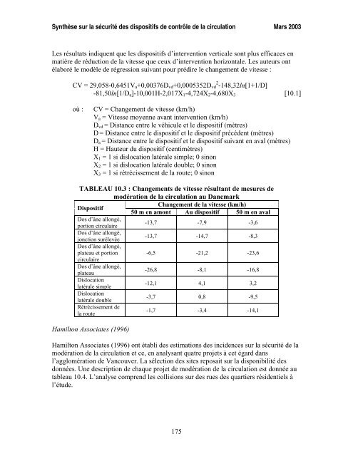 SynthÃ¨se sur la sÃ©curitÃ© des dispositifs de contrÃ´le de la circulation