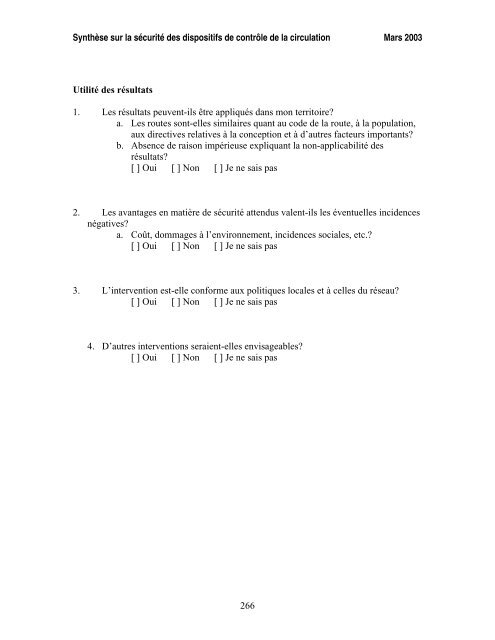 SynthÃ¨se sur la sÃ©curitÃ© des dispositifs de contrÃ´le de la circulation