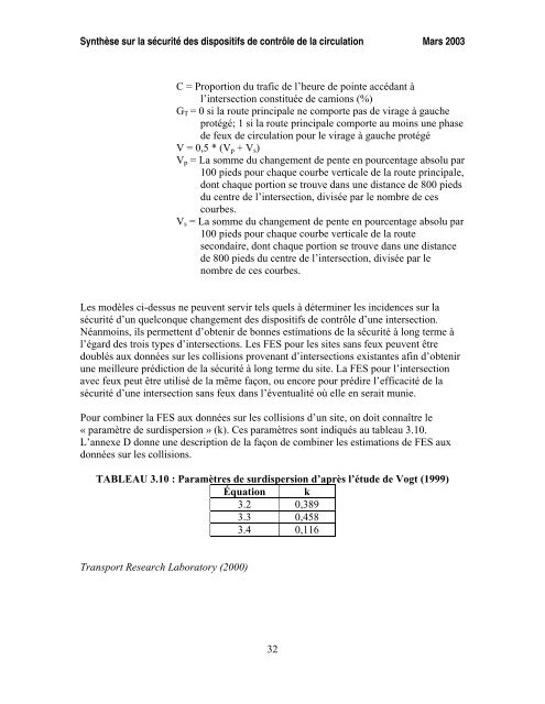 SynthÃ¨se sur la sÃ©curitÃ© des dispositifs de contrÃ´le de la circulation