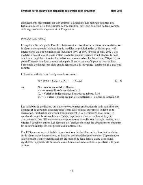 SynthÃ¨se sur la sÃ©curitÃ© des dispositifs de contrÃ´le de la circulation