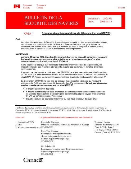 Exigences et procÃ©dures relatives Ã  la dÃ©livrance dÂ´un visa STCW 95