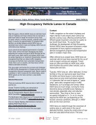 High Occupancy Vehicle Lanes in Canada