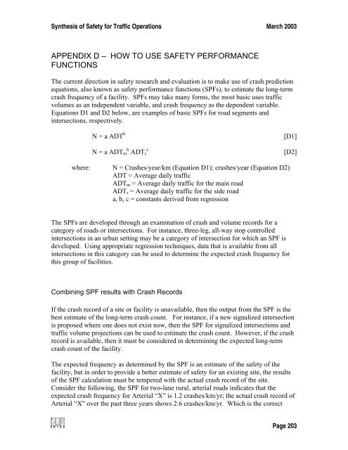 Synthesis of Safety for Traffic Operations - Transports Canada