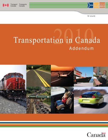 Transportation in Canada 2010 - Addendum Tables and Figures