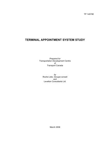 TERMINAL APPOINTMENT SYSTEM STUDY - Transports Canada