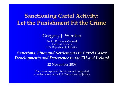 Sanctioning Cartel Activity: Let the Punishment Fit the Crime
