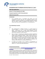 DETERMINATION OF MERGER NOTIFICATION M/11/040 - SAP ...