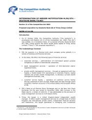 determination of merger notification m/06/074 - The Competition ...