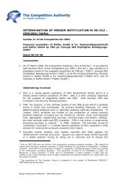 DETERMINATION OF MERGER NOTIFICATION M/06/012 - The ...