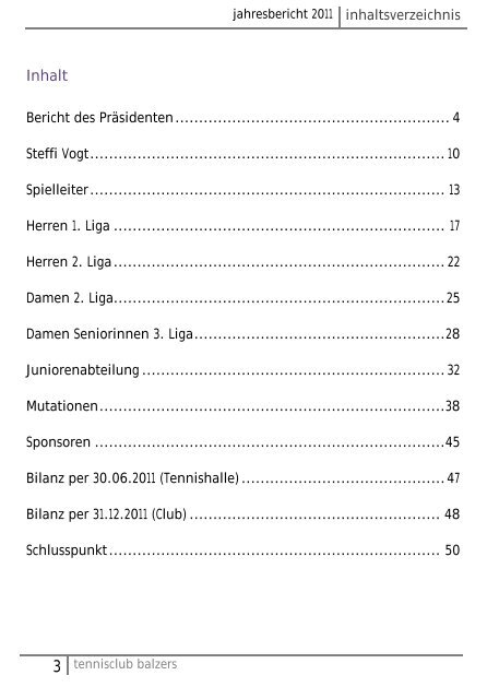 Saison 2011 - TC Balzers