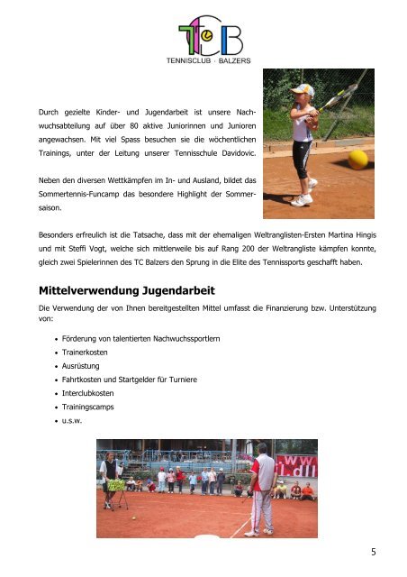 Sponsorenkonzept - TC Balzers