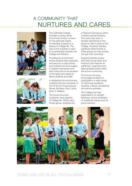 The Cathedral College Prospectus - Tccr.com.au