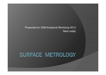 Surface Metrology