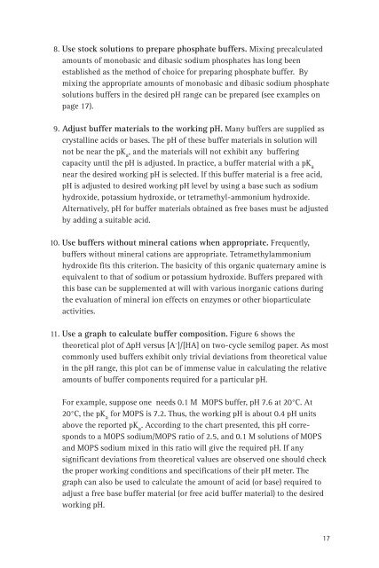 A guide for the preparation and use of buffers in biological systems