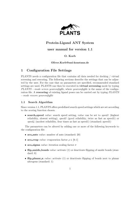 Protein-Ligand ANT System user manual for version 1.1 1 ...