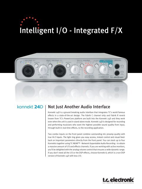 Intelligent I/O - Integrated F/X - TC Electronic