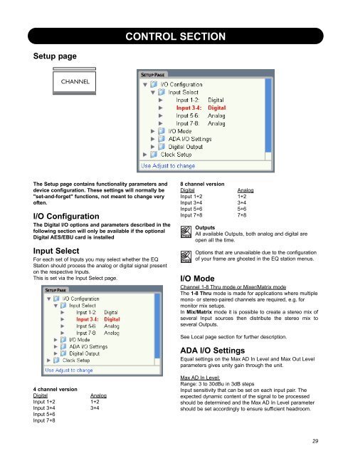 EQ Station Manual v. 2.01 sw. 220 English - TC Electronic