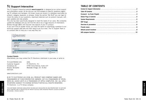 Tube-Tech CL 1B TDM Manual English - TC Electronic