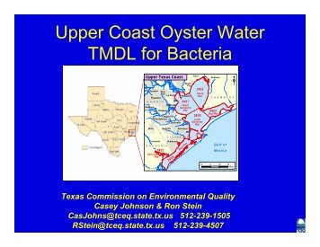 Project Overview - Upper Coast Oyster Water ... - TCEQ e-Services