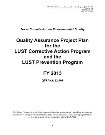 PST QAPP FY2013 - TCEQ e-Services - Texas.gov
