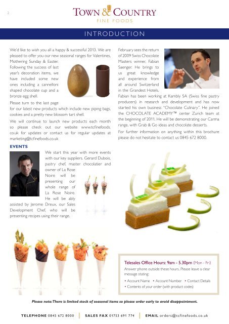 january 2013 product guide & price list - Town & Country Fine Foods