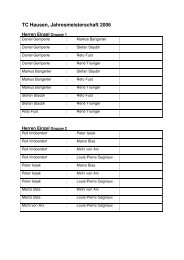 TC Hausen, Jahresmeisterschaft 2006